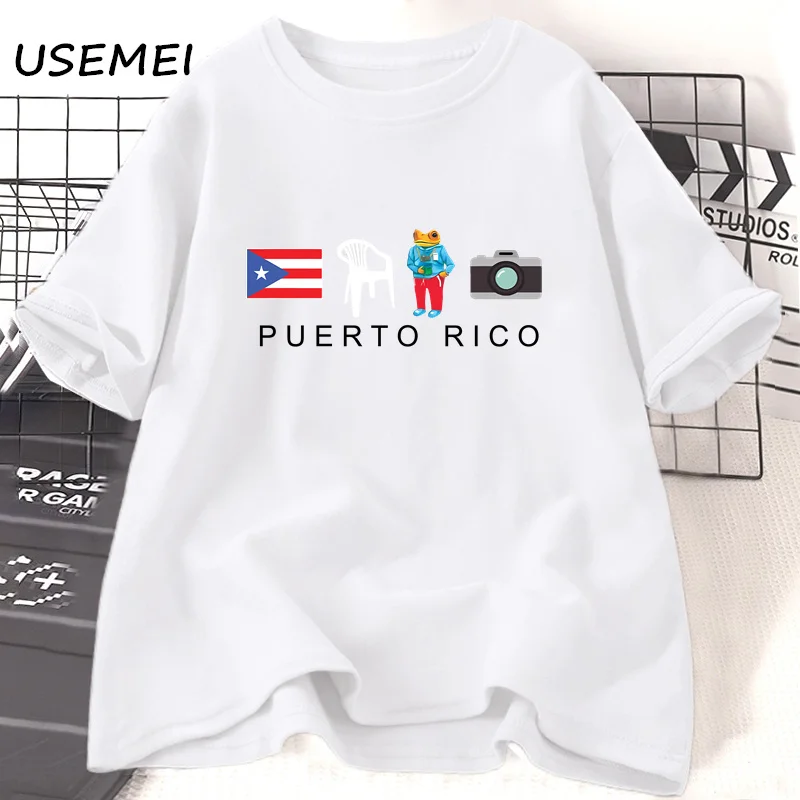 Фото Puerto Rico DTMF Bad Bunny Tshirt for Men Women Cotton Short Sleeve Harajku Frog T-shirt Casual Streetwear Mens Clothes Tops №3