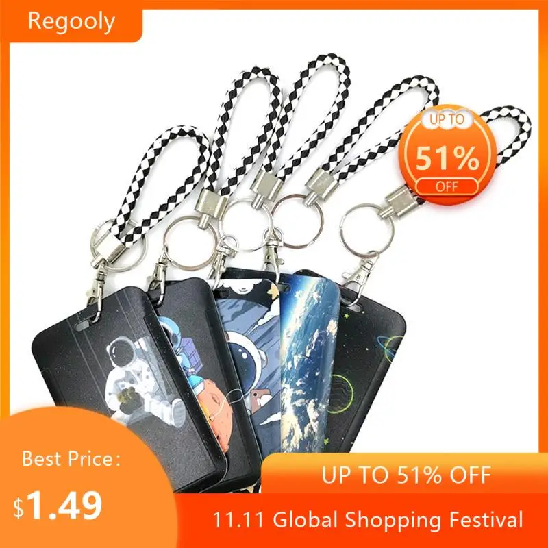 

Астронавт Вселенная Луна земля шнурок держатель для кредитных карт сумка для студентов женщин для путешествий Обложка для карт значок для ...