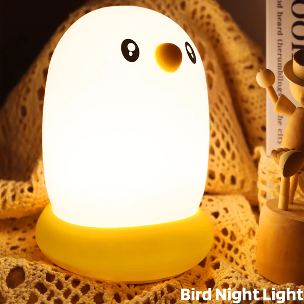 

New Animal Silicone LED Patting Lamp USB Rechargeable Night Light Bedside Soft Light Eye Protection Lamp In Bedroom
