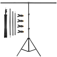 professional photography photo studio t shape photo background stand frame support system stands with clamps for video studio
