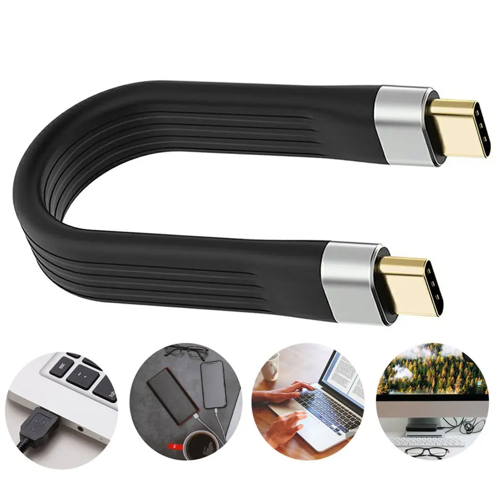 

Кабель 4K USB-C 3,1 Gen 2 10G чип короткий тип C кабель для зарядки и синхронизации видео PD 60 Вт 4K Высокоскоростная передача данных