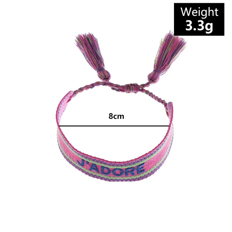 Непальский этнический роскошный тканевый браслет J Love с Вышивкой Букв ручная