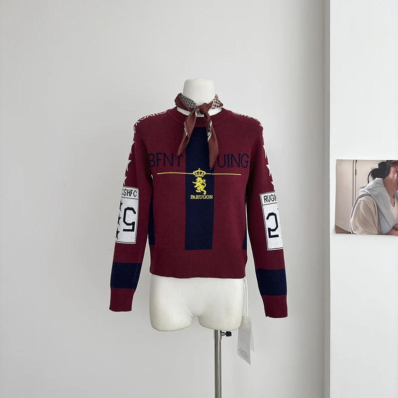 LUZHEN Роскошный элегантный вязаный пуловер с круглым вырезом женский модный