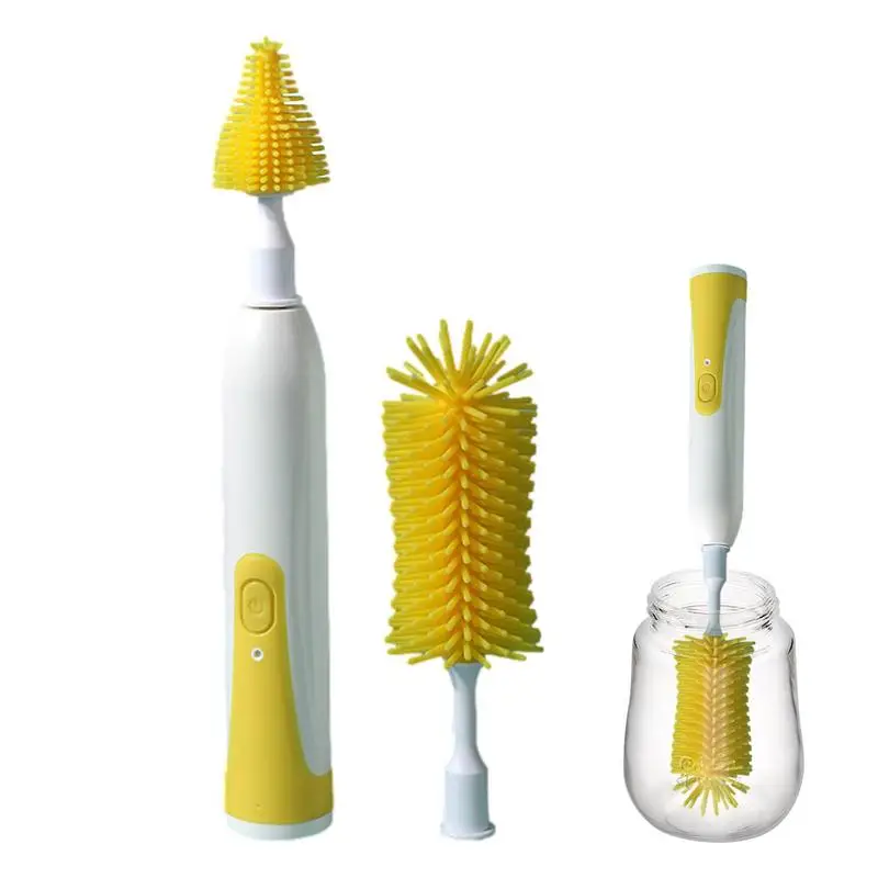 

Electric Bottle Brush Set 360 Degree Rotating Baby Pacifier Cup Multifunctional Feeding Bottle Brush WithLong Handle For Kitchen