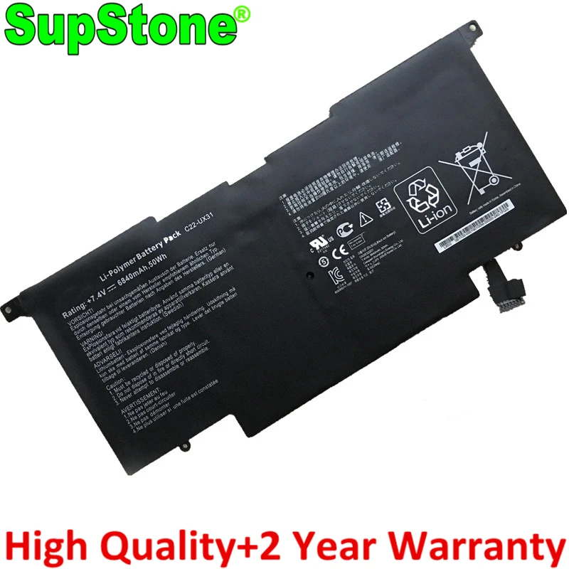 

SupStone New C22-UX31 C23-UX31 Laptop Battery For Asus Zenbook UX31E UX31E-DH72 UX31A Ultrabook UX31A-R4004H BX31E BX31A