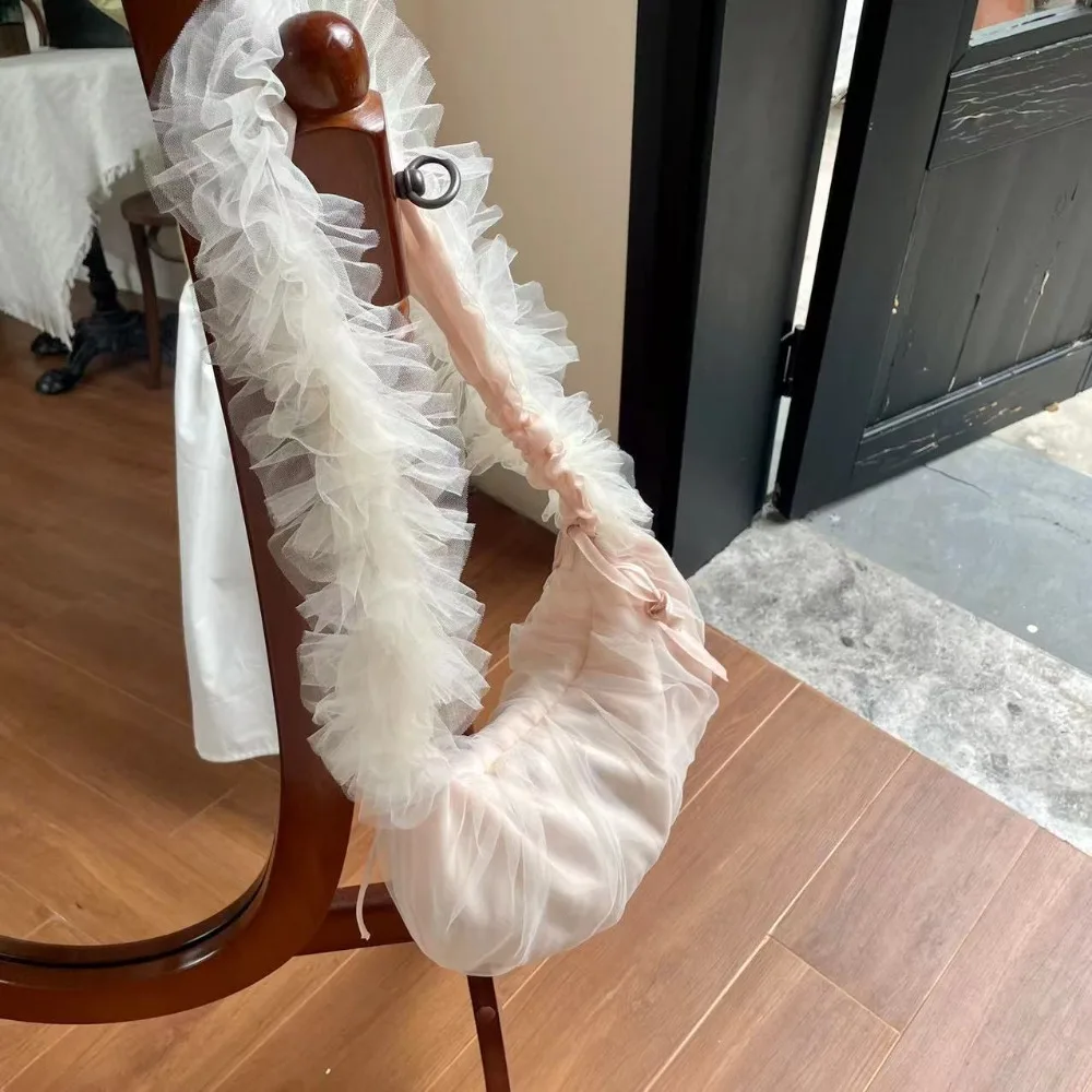 Кружевная Сетчатая Сумка через плечо из полиэстера шелковая лента на молнии