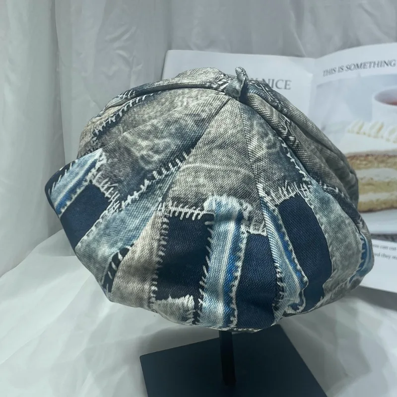 Шляпа рыбака с контрастными краями Модный берет маленького размера