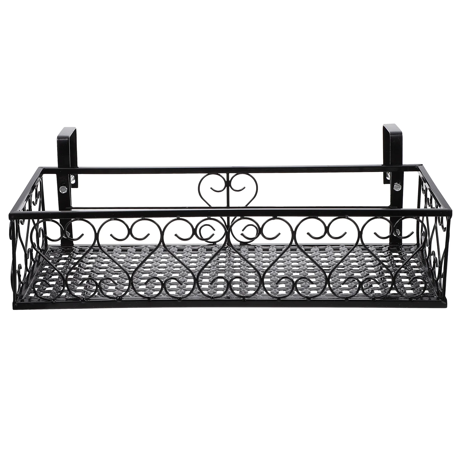 

Balcony Flower Stand Basket Flowerpot Suspension Rack Outdoor Shelves Wall Hanging Iron Mini Pots