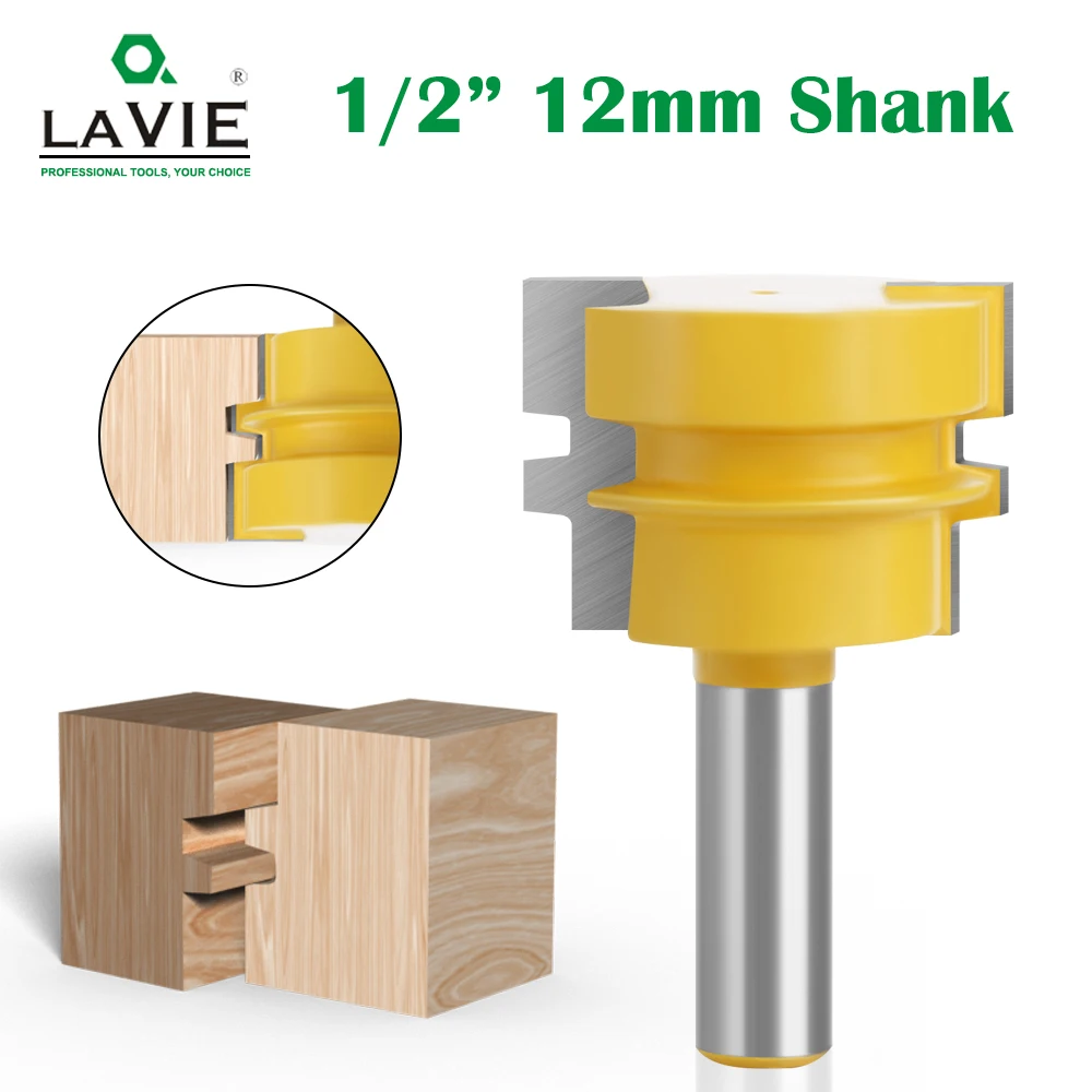 

LA VIE 1pc 12mm 12.7mm Shank 1/2 Inch Glue Joint Router Bit Tenon Milling Cutter for Wood Reversible Woodworking Chisel MC03119