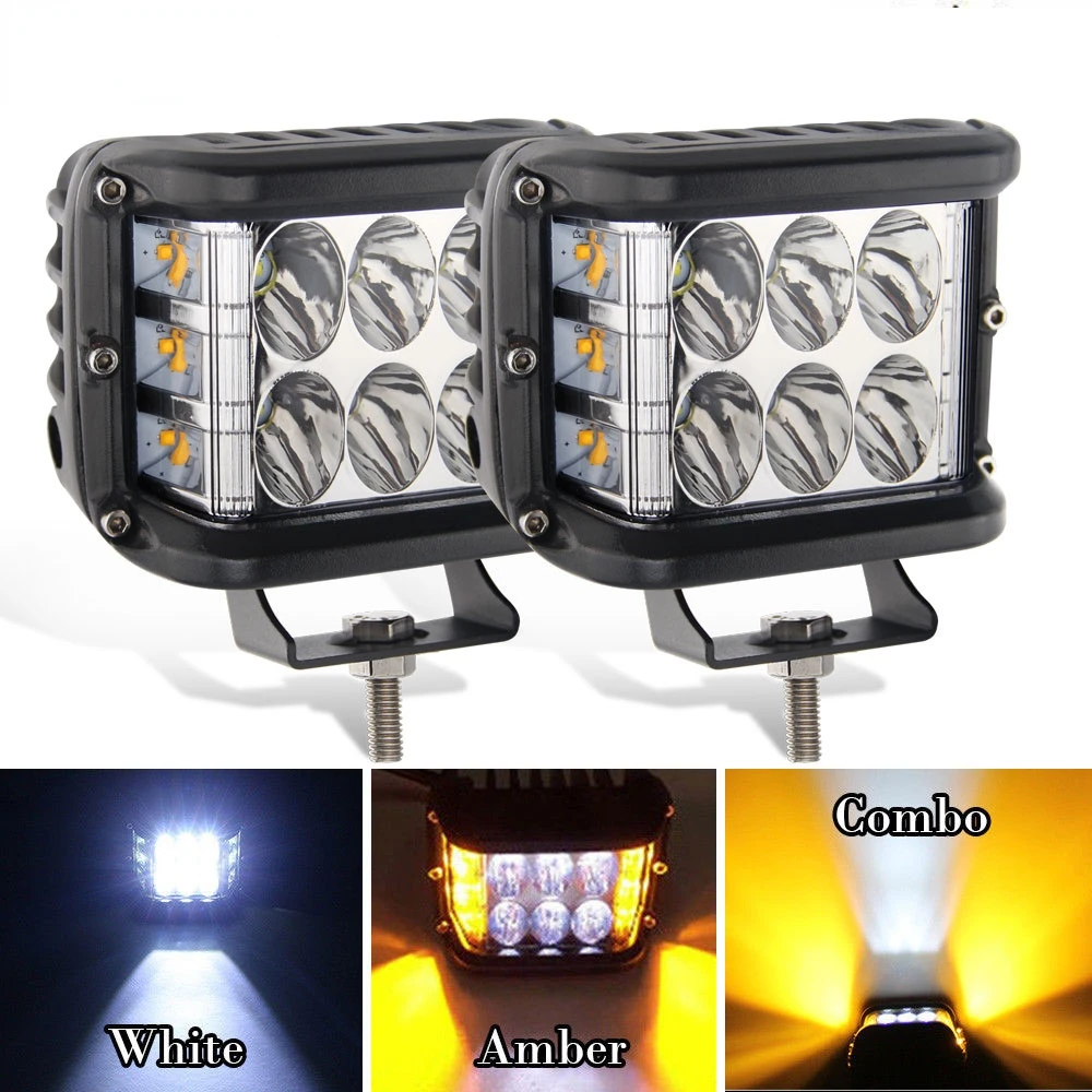

4 inch 7D LED Work Light 12V 72W Strobe Side Shooter Flashing Auto Driving Fog Light Bar for Lada Trucks ATV Boat SUV