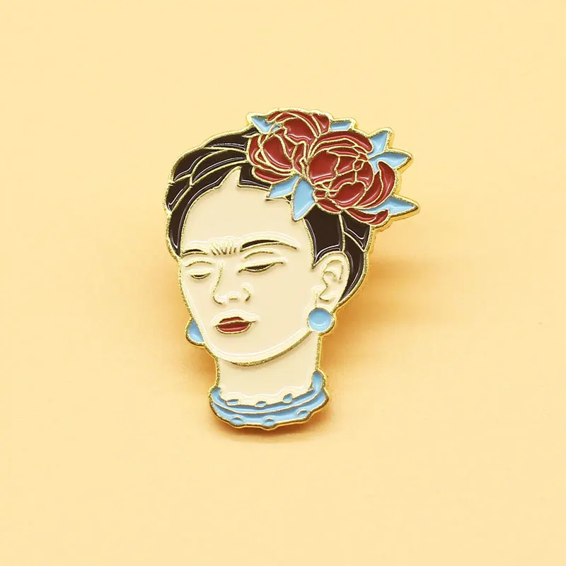 

XM-funny Feminism metal badge female painter cartoon brooch pin feminism idea accessories special gift