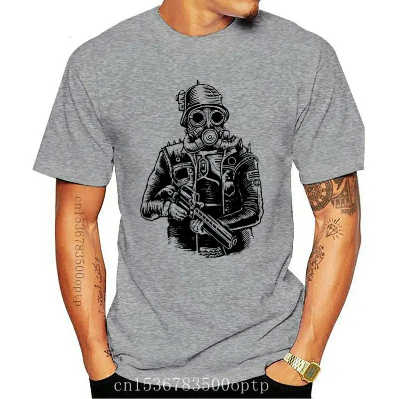 

Man Clothing New Steampunk Soldier - Soldier With Gas Mask Men'S T-Shirt Pure Cotton Tee Shirt