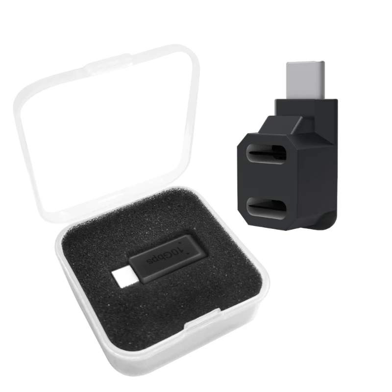 

Адаптер 2-в-1 с прямым углом, USB Type-C «Папа-мама»