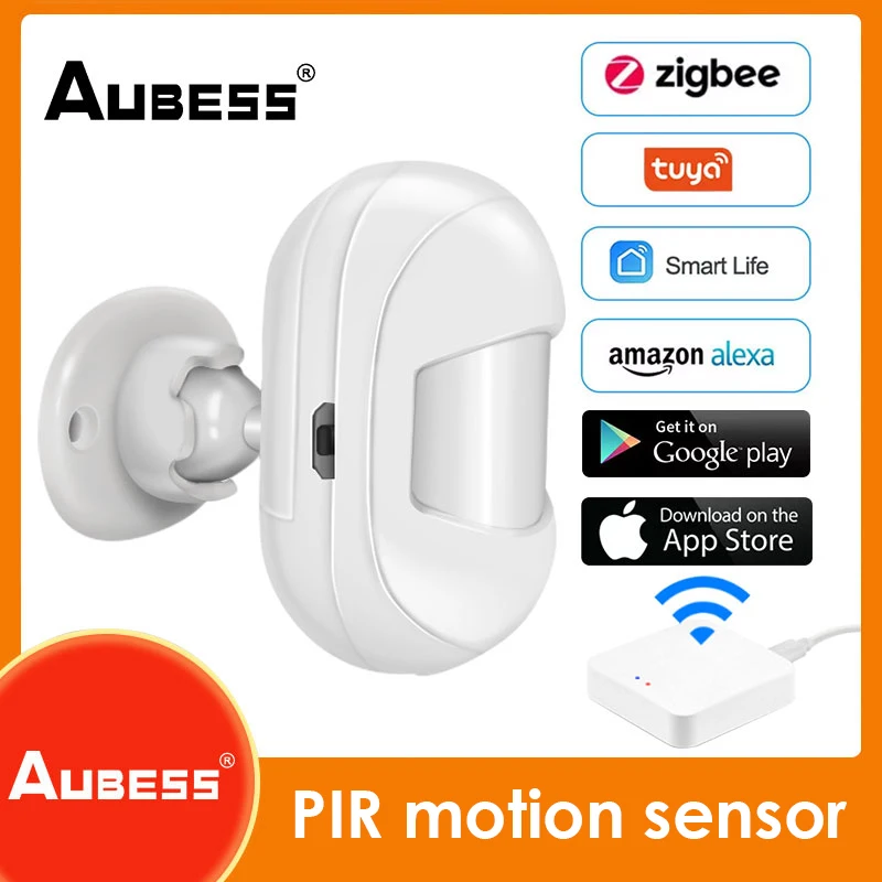 

Tuya Smart Zigbee Motion Sensor Pir Infrared Human Body Detector Security Alarm Smart Life APP Real-time Monitor Work With Alexa