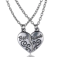 fashion love best friends necklace stitching heart shaped best friends necklace best friends couple necklace