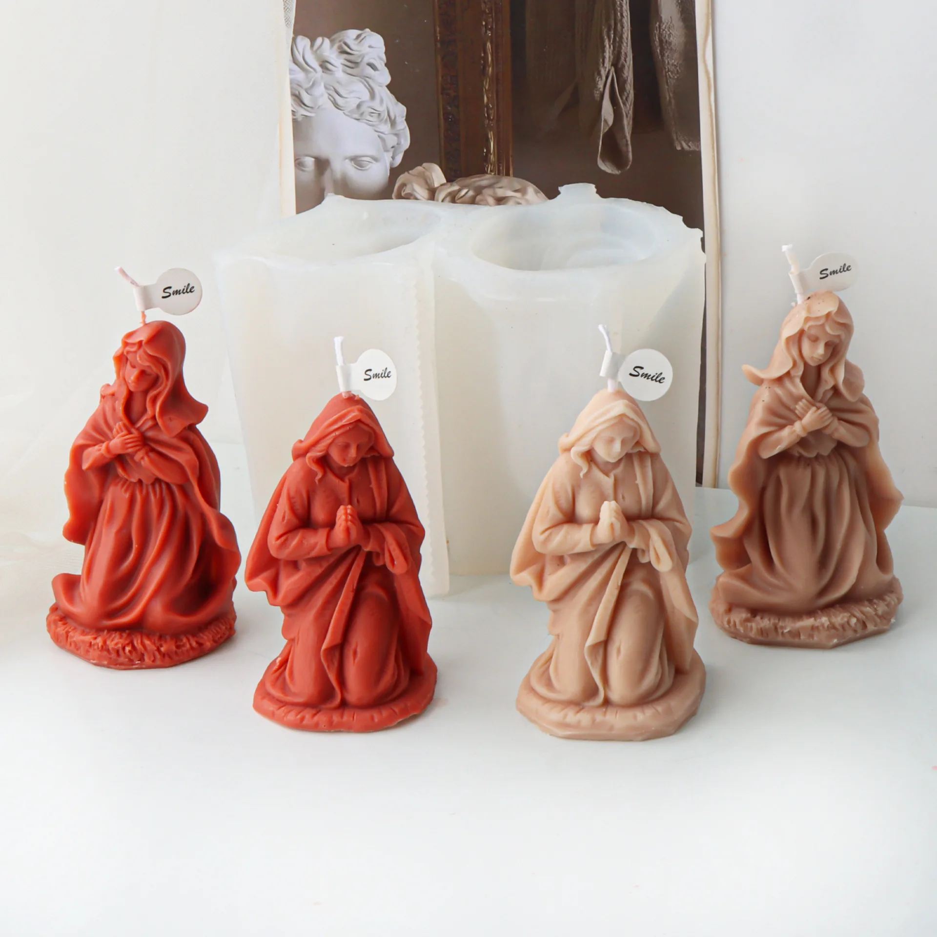 Форма для женских свечей на коленях и молитвах 3d-скульптура сделай сам пластырь