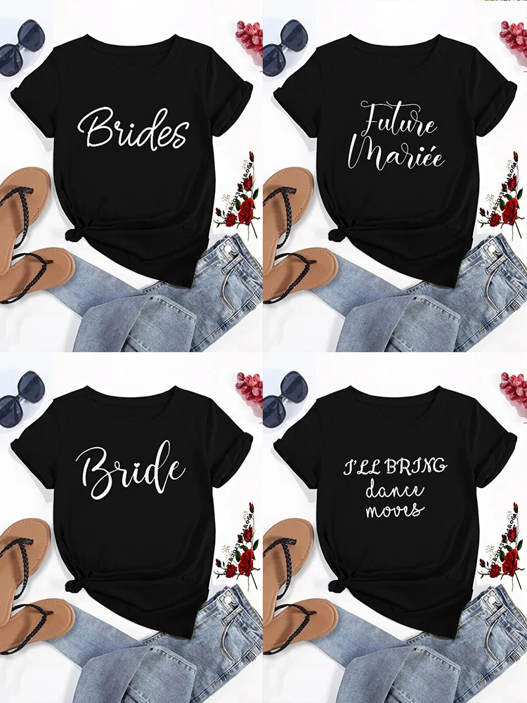 

Bachelorette Shirts Team Bride Bridesmaid Matching T-shirts Bridal Party Tops EVJF Tshirt for Bride Team Bridal Shower Gifts