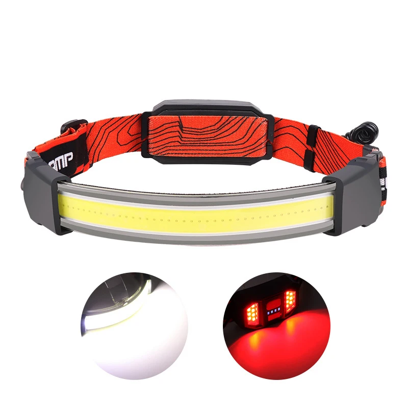 Head mounted lamp fishing supplies strong-light flashlight Micro USB charging built-in battery power display outdoor