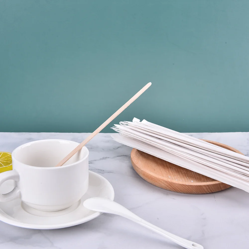 100 шт. деревянные мешалки для чая и кофе