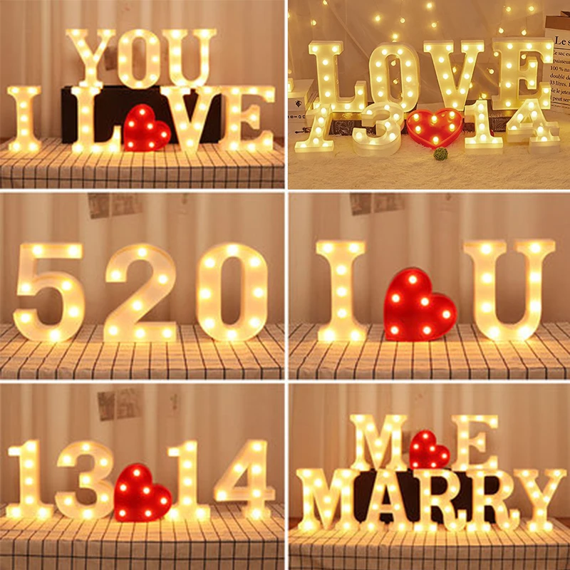 

26 Letter 16/22cm Number Light Wedding Decoration Baby Shower Valentines Day Happy Birthday Plastic Material Party Decoration.