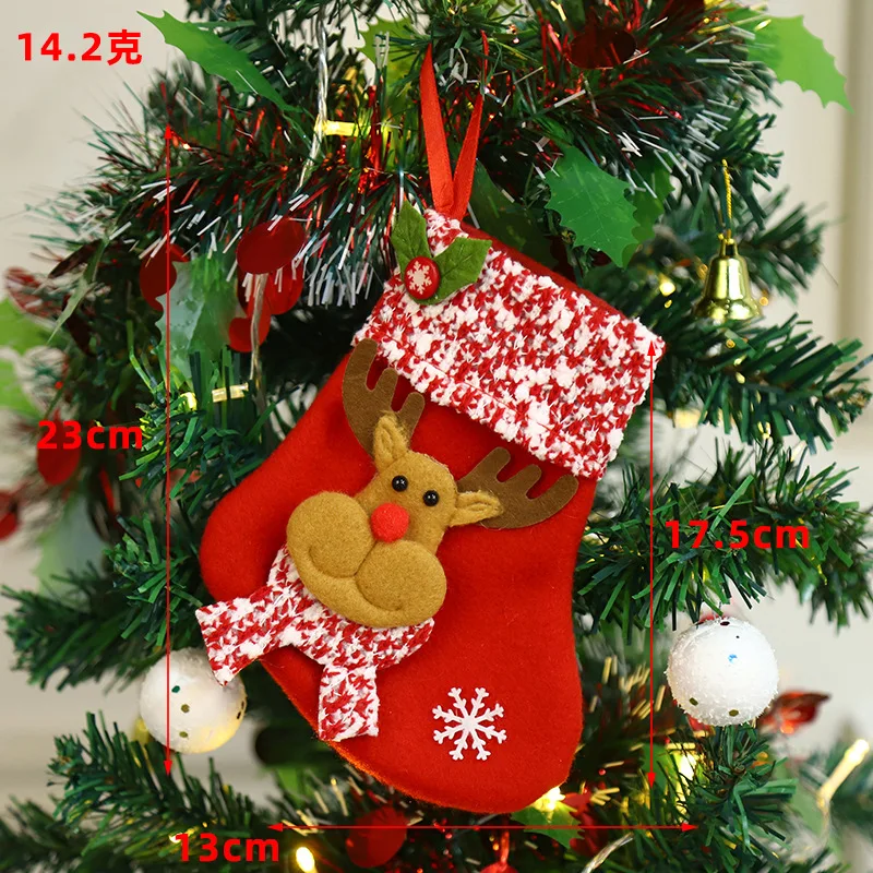 Рождественские чулки носки подарочная сумка снеговик Санта-Лось узор для конфет