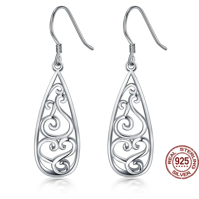 

S925 Silver Angel Tear Drop Earrings Girls Party