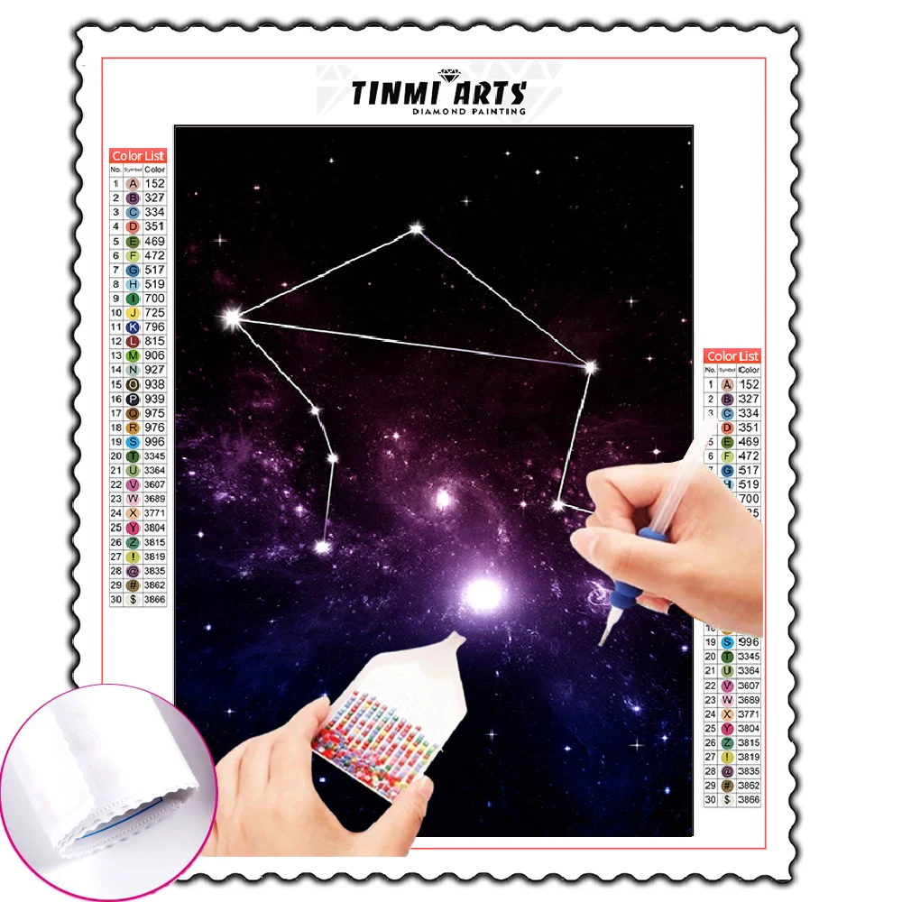 5D Diamond Painting Kits Constellation Diamond Mosaic Starry Night Full Round With AB Drill Rhinestone Embroidery Art Home Decor