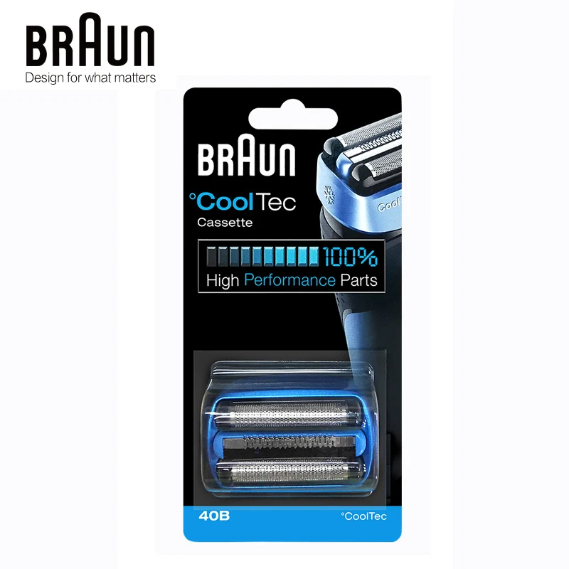Original Braun CoolTec 40B Razor Blade Foil & Cutter Replacement Head Cassettes Compatible with CoolTec Electric Shaver