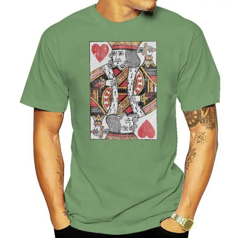 

Lost Gods Distressed King of Hearts Mens Graphic T Shirt