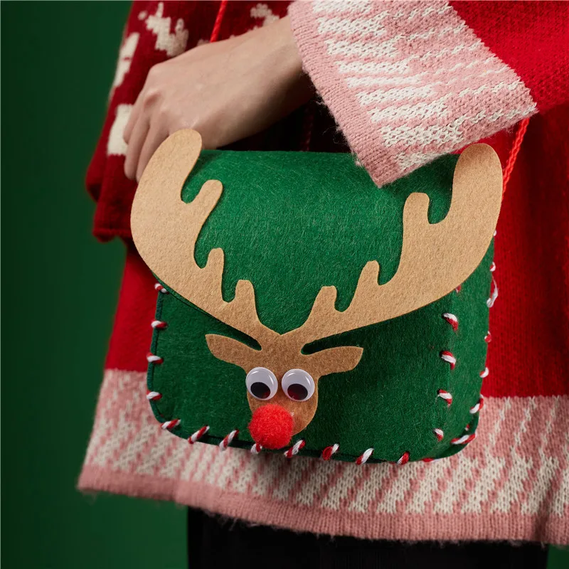 

Christmas Felt DIY Fawn Backpack Christmas Decoration Material Home Handmade Gift Bag Children New Year Gift Navidad 2023
