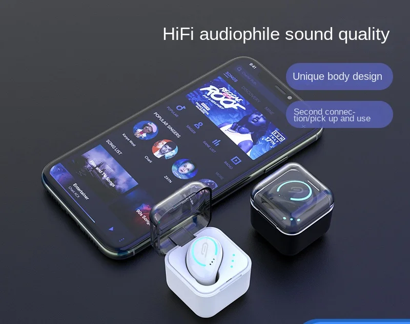 

Новая беспроводная мини Bluetooth-гарнитура B8 5,0 с зарядным отсеком, спортивная водонепроницаемая гарнитура, универсальная