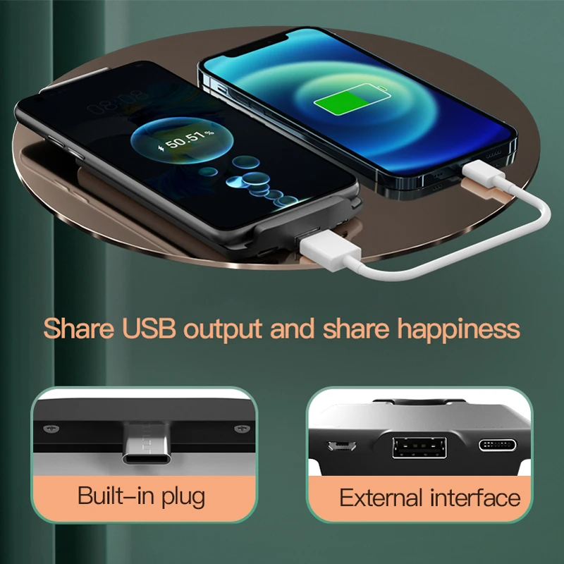 Kup Regulowana Uniwersalna Bezprzewodowa ładowarka Powrót Klip Do Telefonu Komórkowego Interfejs Tpye-c Przenośny Futerał Do ładowania Samsung/Huawei