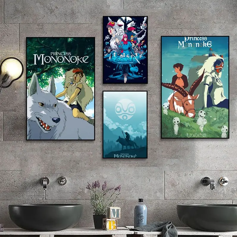 

Mononoke принцесса хорошего качества принты и постеры красивая наклейка на стену для гостиной бара украшение для комнаты настенный Декор