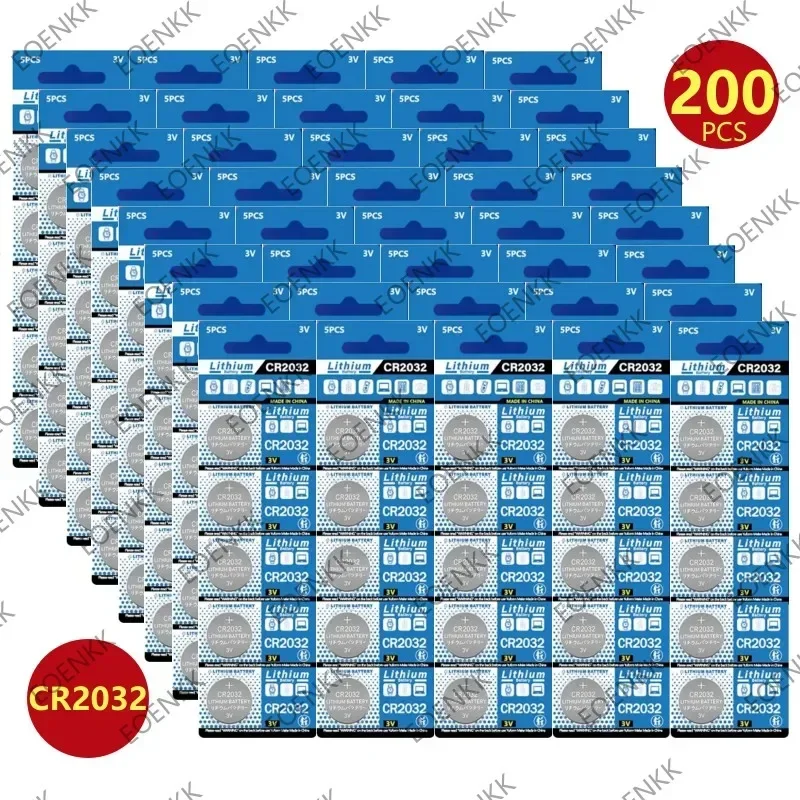 200 шт. оригинальные 100 CR2032 3 В литиевые батарейки-таблетки CR 2032 DL2032 ECR2032 BR2032