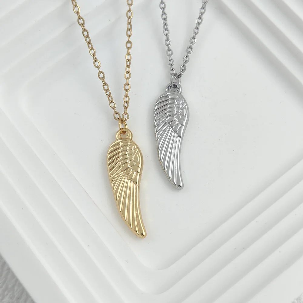 Ожерелья из нержавеющей стали, модные подвески с золотыми крыльями, цепочка-чокер, модное Очаровательное ожерелье для женщин, ювелирные изделия, подарки для девушек
