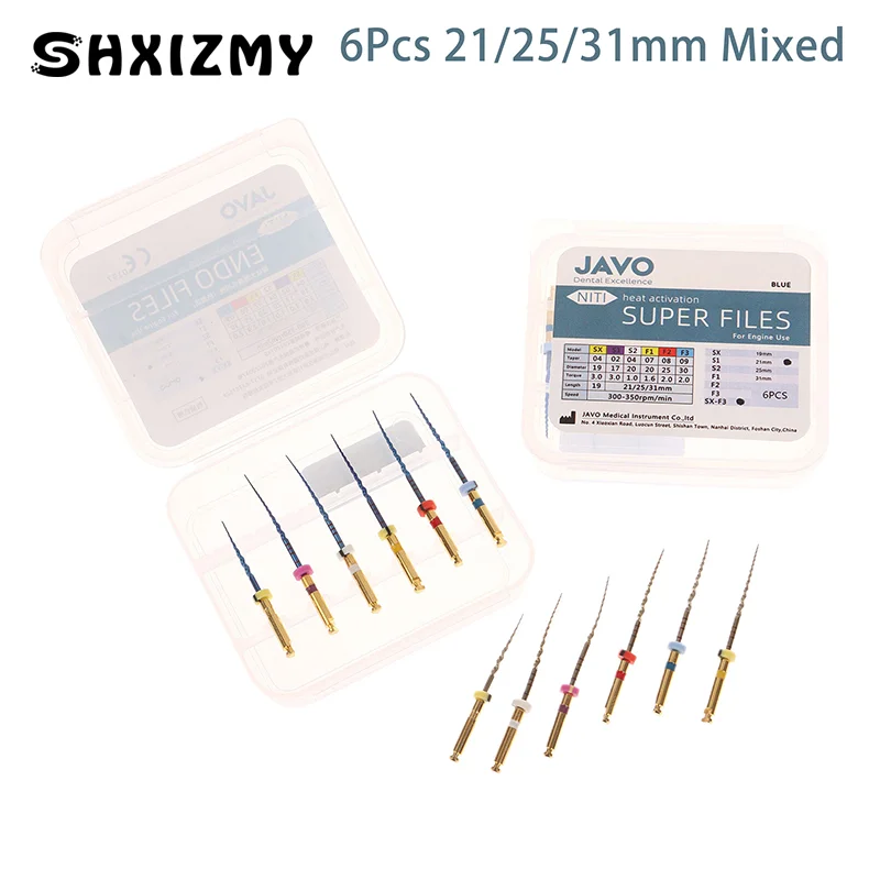 6 шт. стоматологические файлы SX-F3 предварительно гибкие нитиноловые роторные