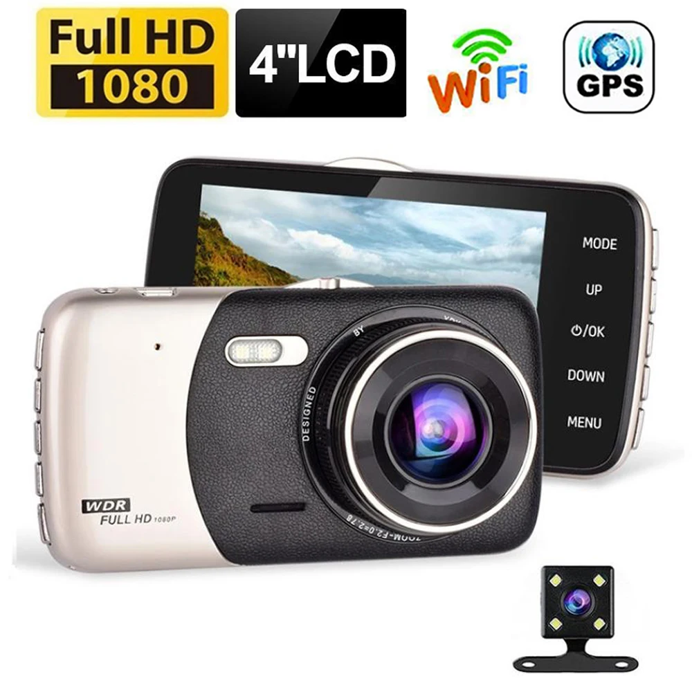 

Автомобильный видеорегистратор WiFi Full HD 1080P, видеорегистратор с камерой заднего вида, Автомобильный видеорегистратор с ночным видением, Автомобильный видеорегистратор, видеорегистратор GPS, автомобильные аксессуары
