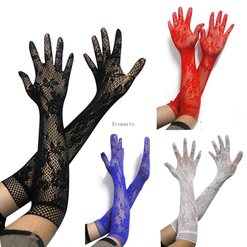 

Sexy Transparent Lace Elastic Gloves Bride Long-sleeve Gloves Mesh Liturgy Gloves Sexy Gloves Lace Emo LOLITA Goth Accessories