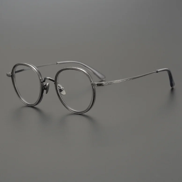 Очки в круглой оправе из чистого титана для мужчин и женщин винтажные оптические