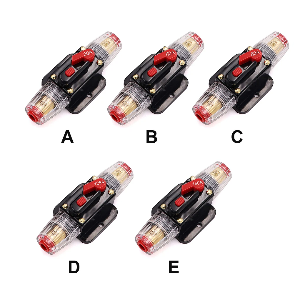 

Car Truck Circuit Breaker 30A 50A 80A 1250A 150A Auto Switch Audio Fuse Support with Manual Reset Boat Yacht RV 12V 24V 30A