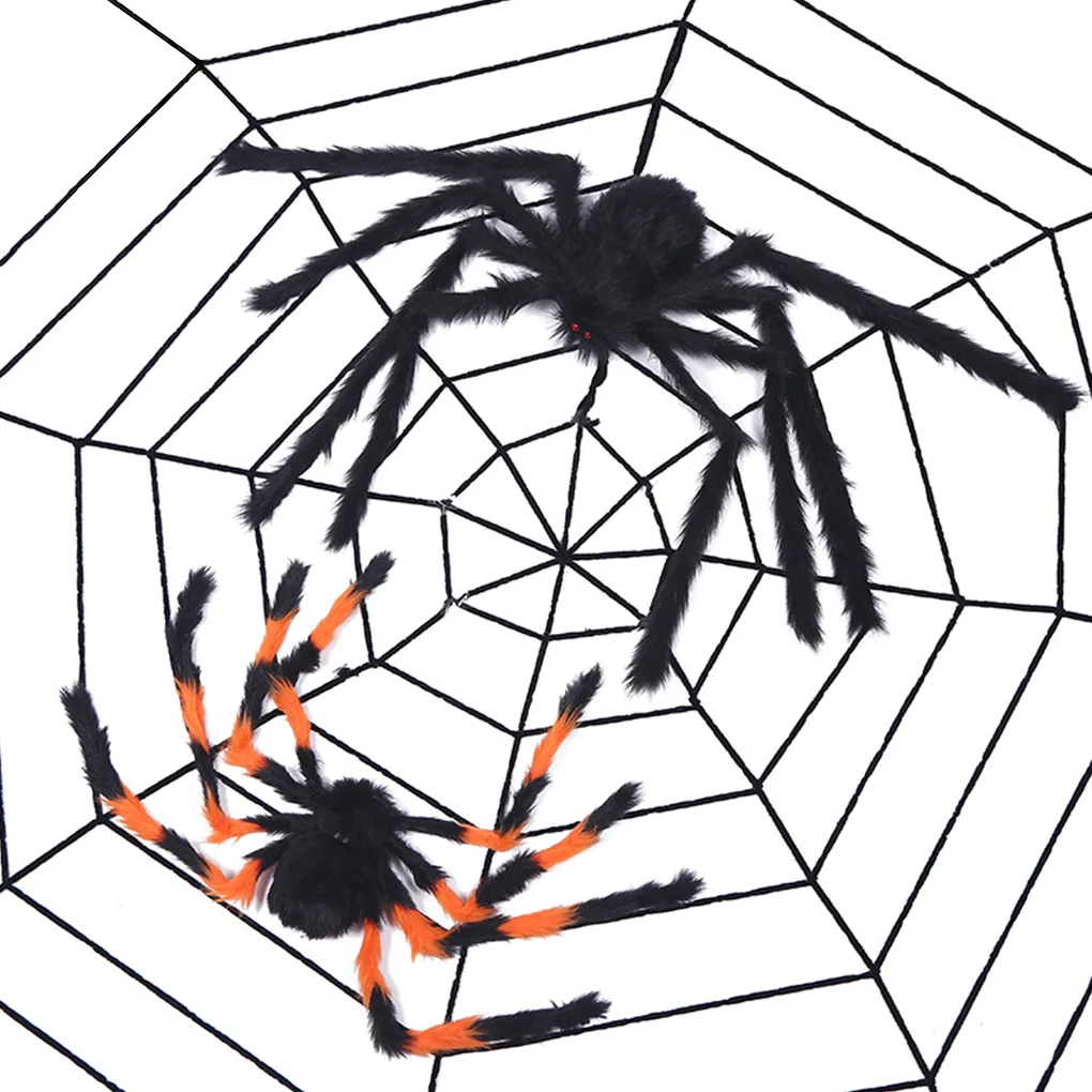 

Большой паук, украшение на Хэллоуин для дома, бара, дом с привидениями, паук, паутина на Хэллоуин, искусственный паук, Шелковый реквизит, комп...