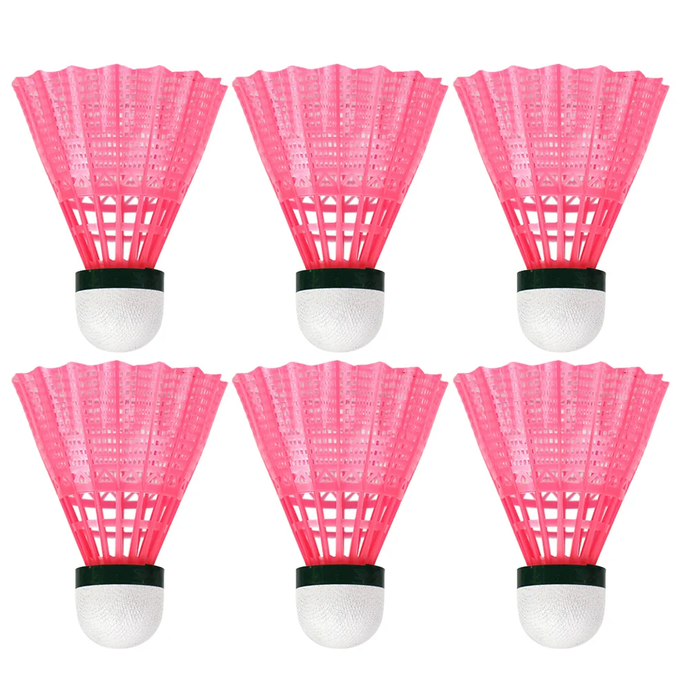 

6pcs Nylon Plastic Badminton Practical Shuttlecocks Sports Supplies Exercise Accessories for Indoor Outdoor Playing School