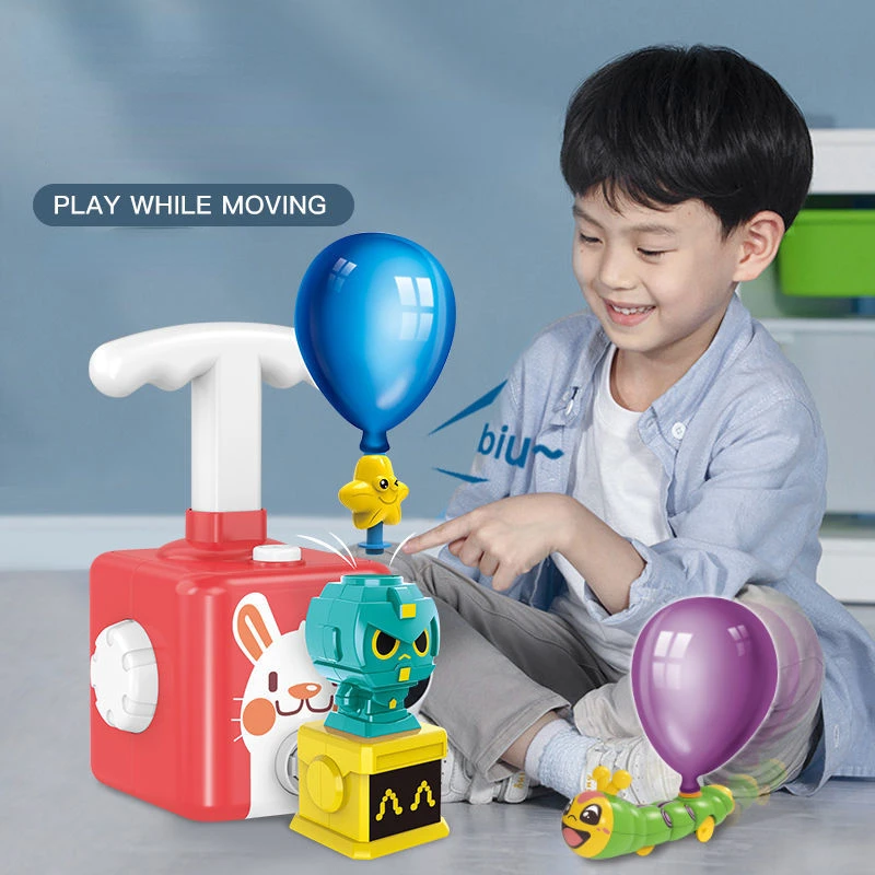 

NEW Rocket Balloon Launch Tower Toy Puzzle Fun Education Inertia Air Power Balloon Car Science Experimen Toys for Children Gift