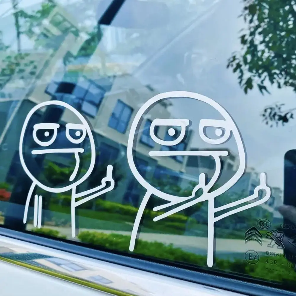 

Car Stickers Taunt Despise Funny Middle Finger Reflective Sticker Personality Humorous Creativity Styling Decor Exterior