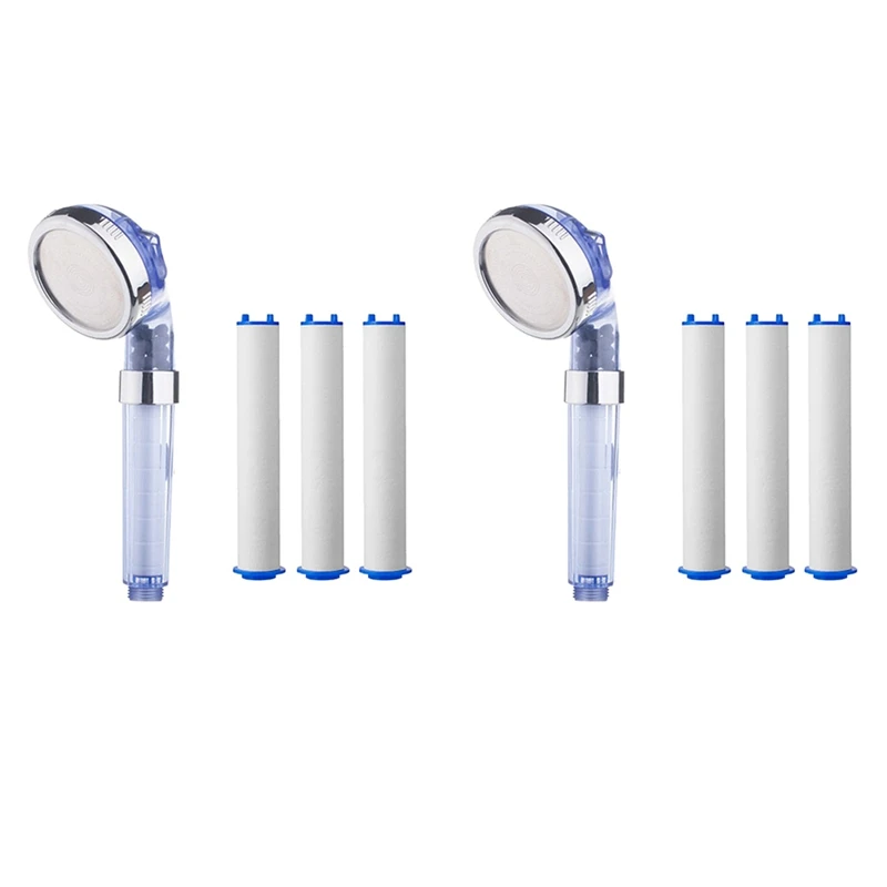 

2X High Quality Residual Removal PP Sediment Cartridge Filtered Shower Head Filter Pure Shower 3-Speed Water Outlet Mode