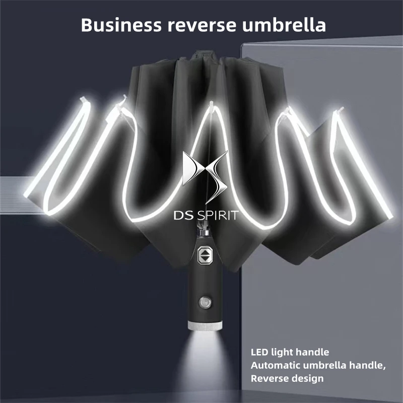 

Automatic Umbrella with Reflective Stripe Reverse Led Light Umbrella For DS SPIRIT DS3 DS5 5LS DS6 DS4 DS9 DS4S DS7 RUBIS E-Tens