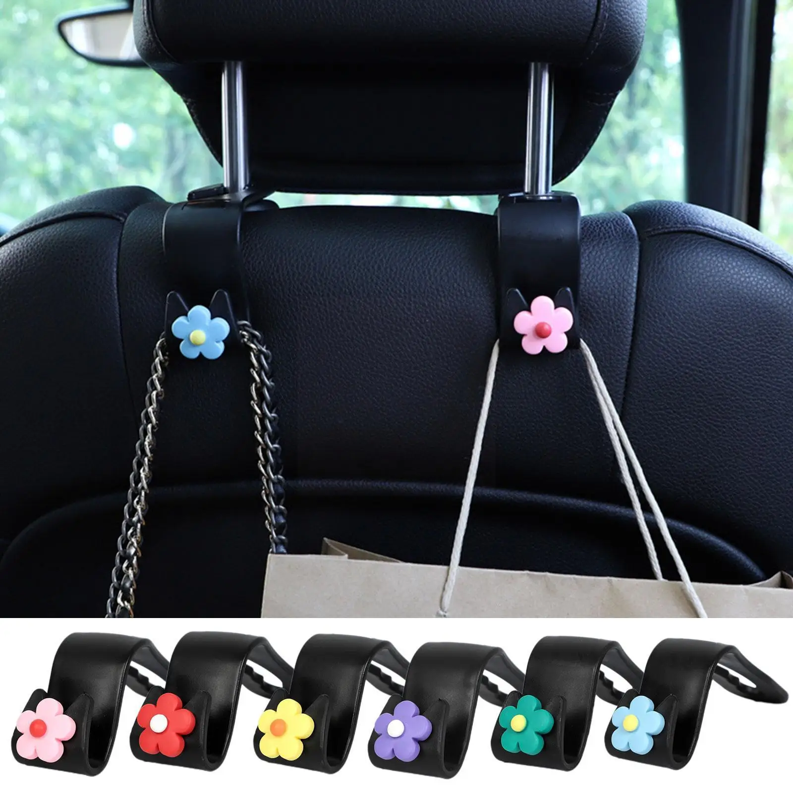 

Multifunctional Flower-shaped Car Hook Seat Back Seat Bag Storage Decoration Storage Hook Headrest Creative Car Supplies Ho P2D4