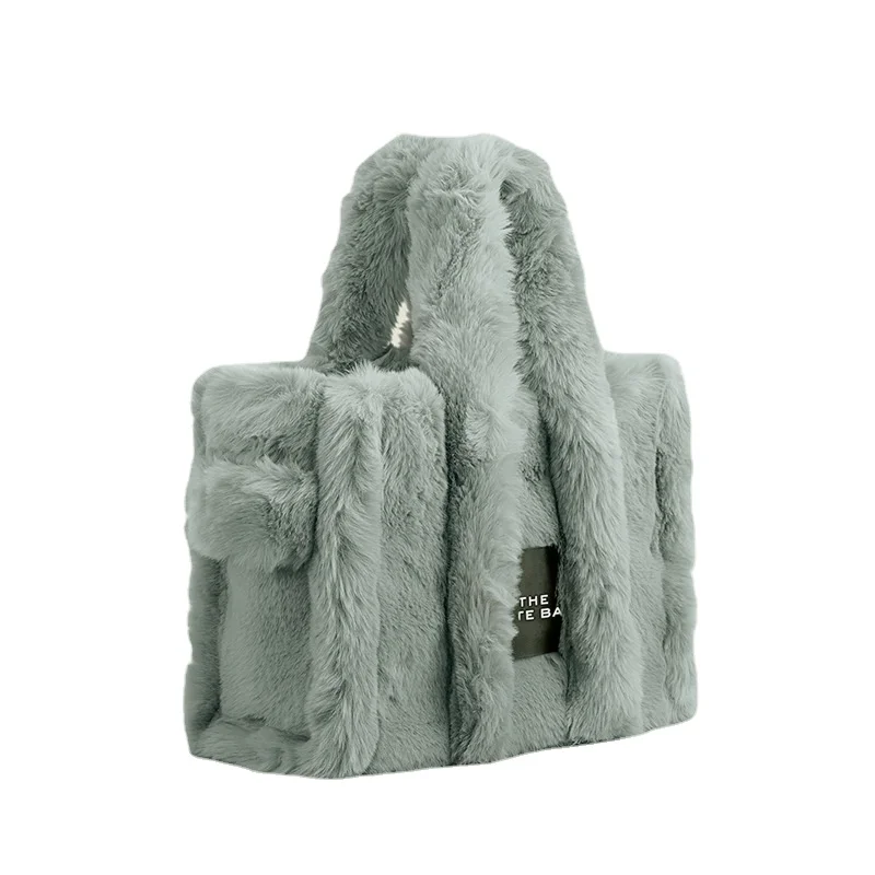 Handheld Women's Bag European and American Simple Plush Underarm Bag Fashion Trend Tote Shoulder Bag Women's Bag 2022 Trend