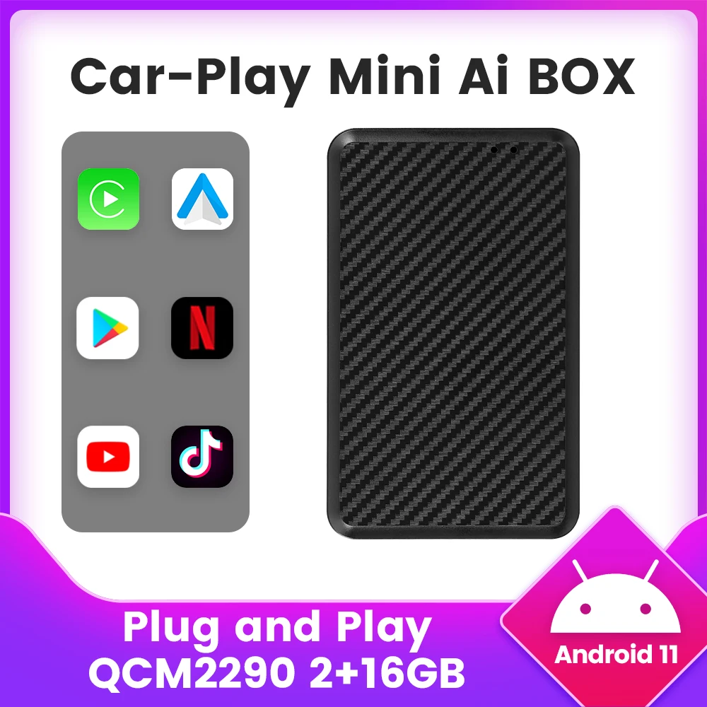 

Автомобильные аксессуары для Android Mini Ai BOX проводной и беспроводной CarPlay Android автомобильный адаптер Поддержка Netflix YouTube для универсального автомобиля