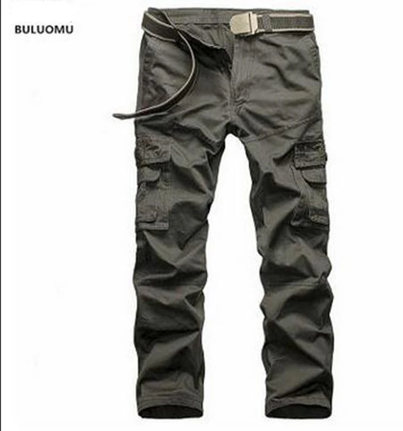 HOT 2020 Military Men's Multi Pockets Washed Loose Bag Overalls Mountain Tactical Desert Straight Leisure Trousers Tooling Pants
